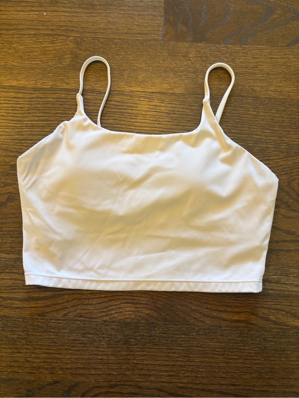 Women’s White Cropped Spaghetti Strap Tank Top